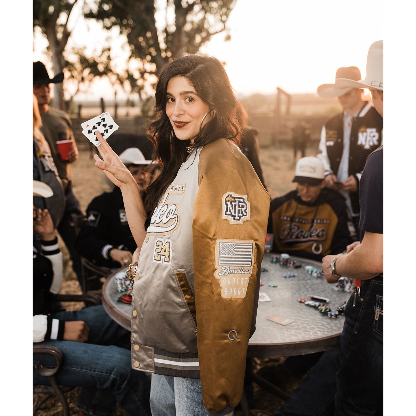 NFR 2024 Ladies Rodeo Quincy Bomber Jacket - Model Image Left Side View