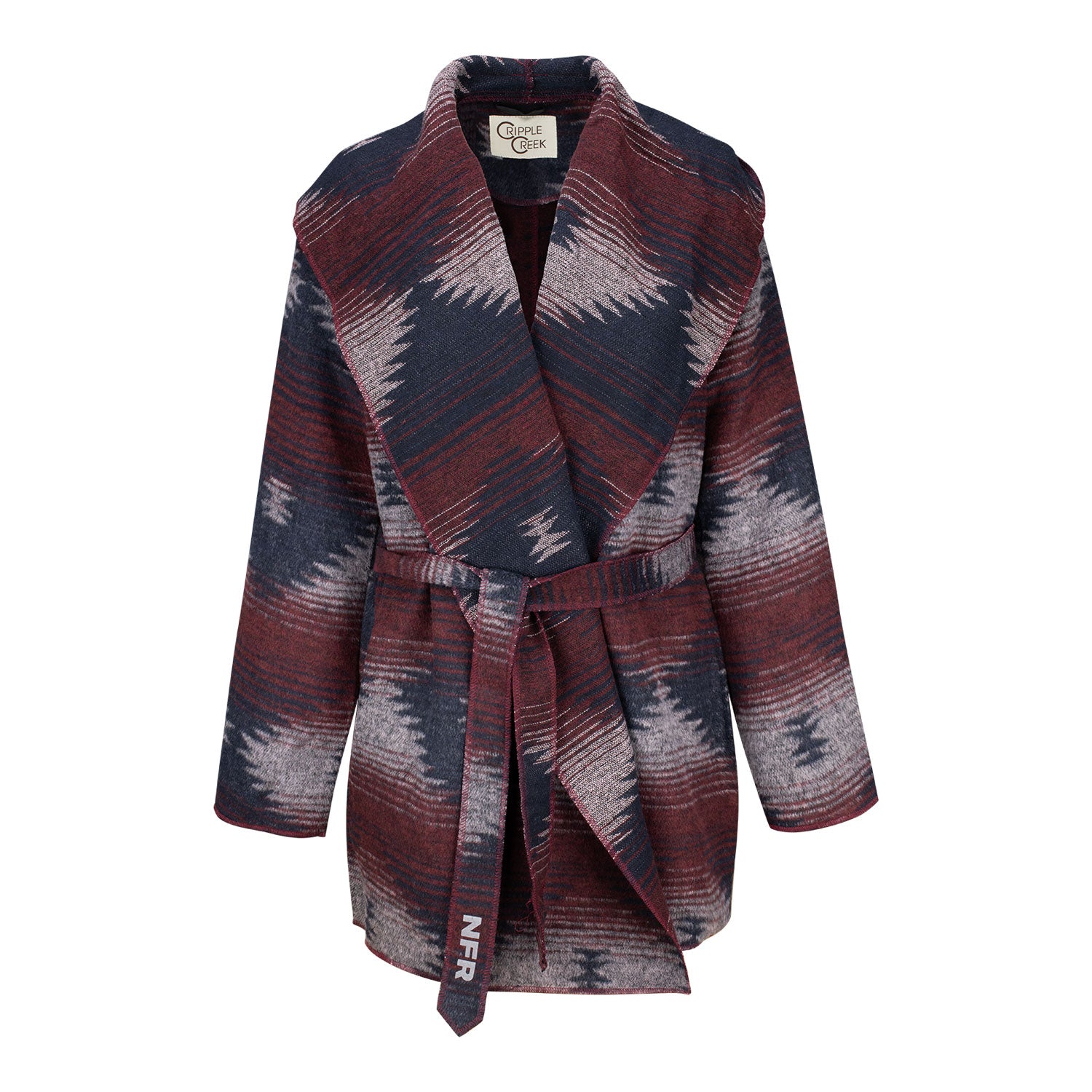 NFR Ladies Tie Front Wrap Jacket - Front View