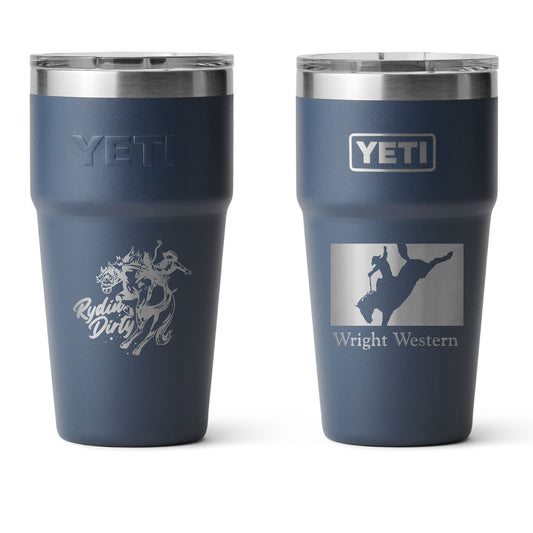 Wright Brothers Rydin Dirty Yeti® 20 oz Tumbler - Front and Back Duel Sided View