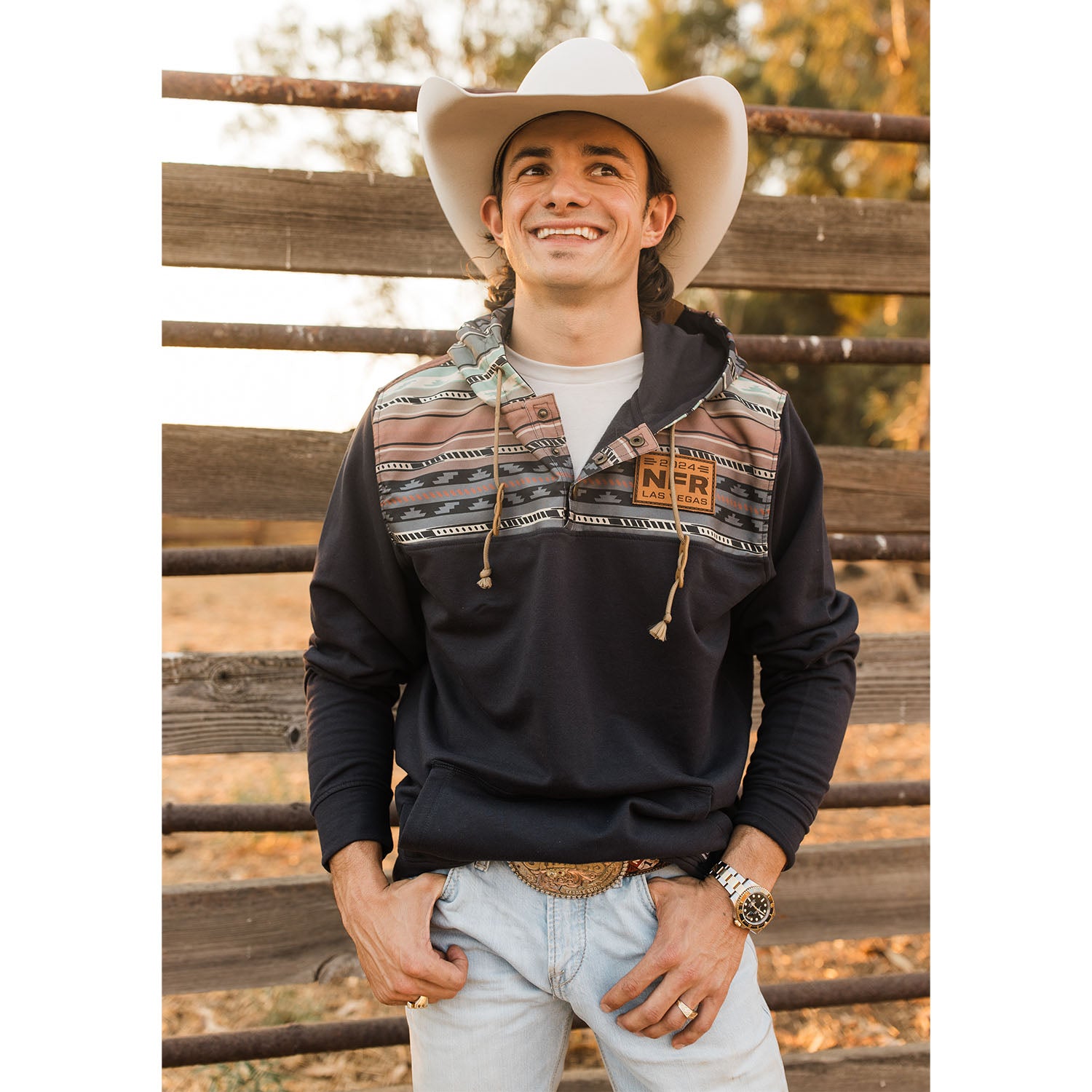 NFR 2024 Ryland Unisex Sweatshirt - Zoomed Out Model Front View