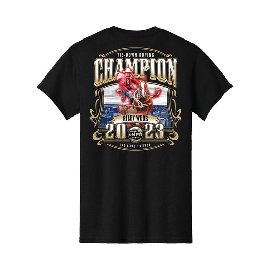NFR 2023 Tie-Down Roping Champion T-Shirt - Back View