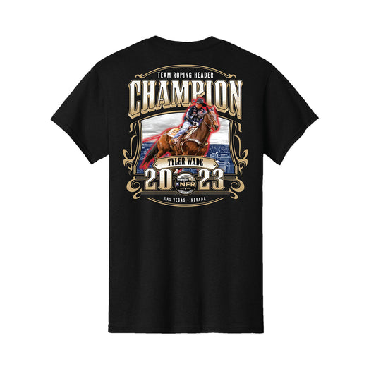 NFR 2023 Team Roping Header Champion T-Shirt - Back View