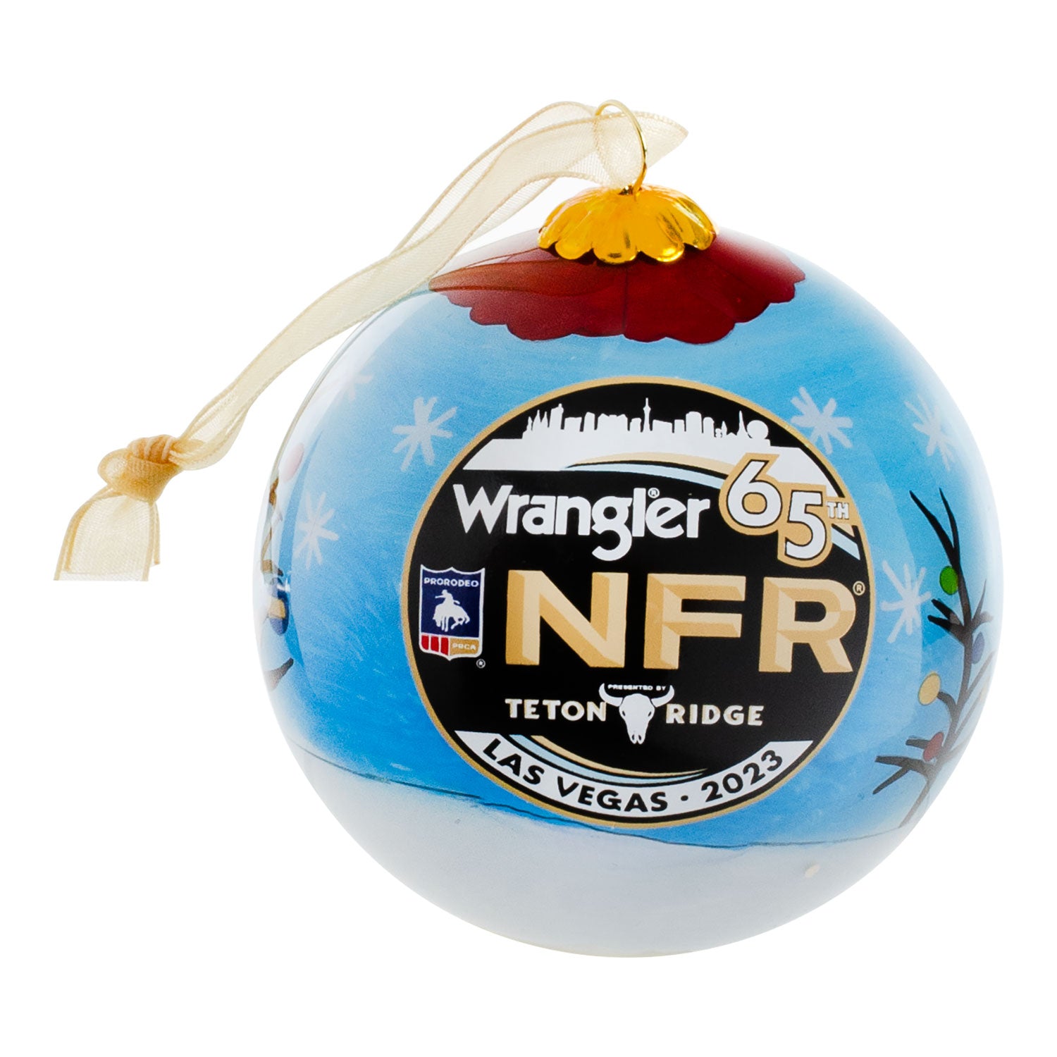 NFR 2023 Steer Presents Christmas Ornament - NFR Logo View