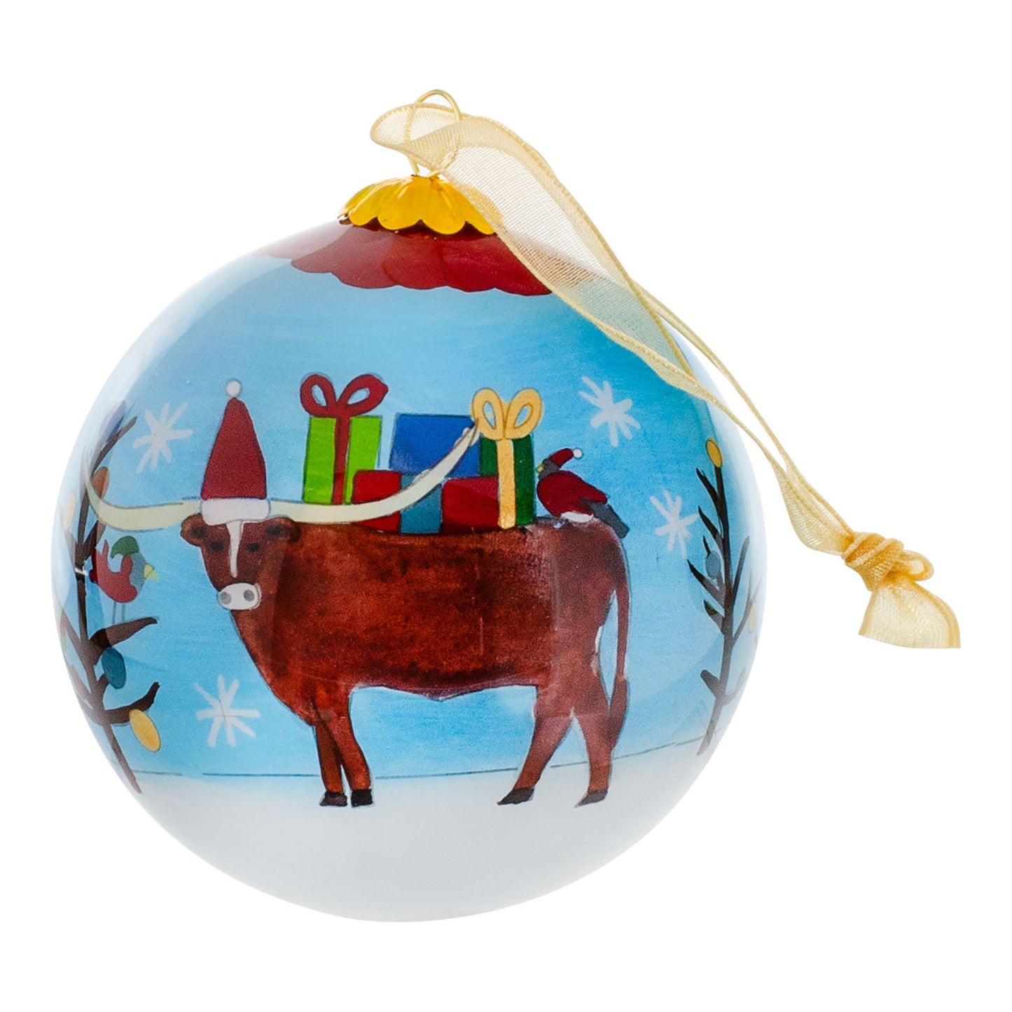 NFR 2023 Steer Presents Christmas Ornament - Steer Image View