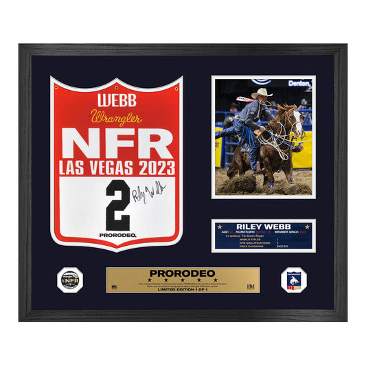 2023 NFR Riley Webb Autographed Back Number - Front View