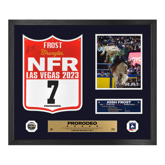 2023 NFR Josh Frost Autographed Back Number - Front View