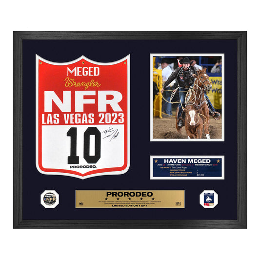 2023 NFR Haven Meged Autographed Back Number - Front View