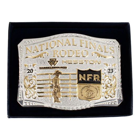 NFR 2023 Heston Gold & Silver Belt Buckle - Front View