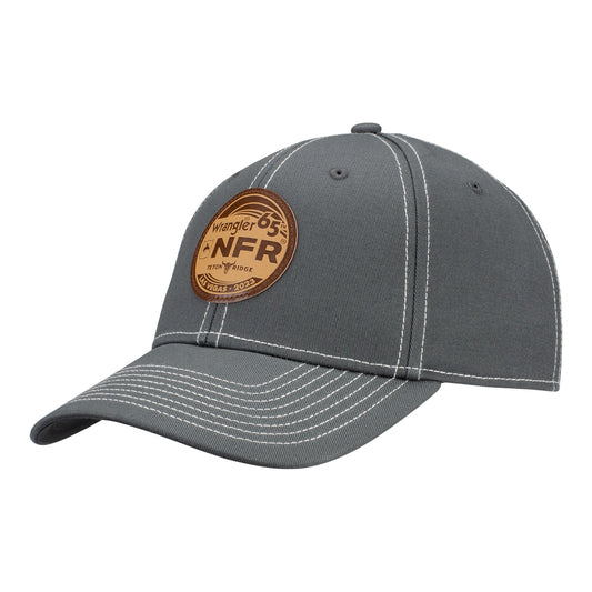 NFR 2023 Event Leather Patch Trucker Mesh Hat - Angled Left Side View