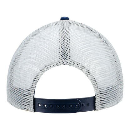 NFR 2023 Event Frayed Bill Mesh Hat in Blue and White - Back View