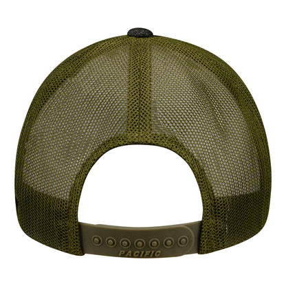 NFR 2023 Rectangle Patch Trucker Hat in Green and Grey - Back View