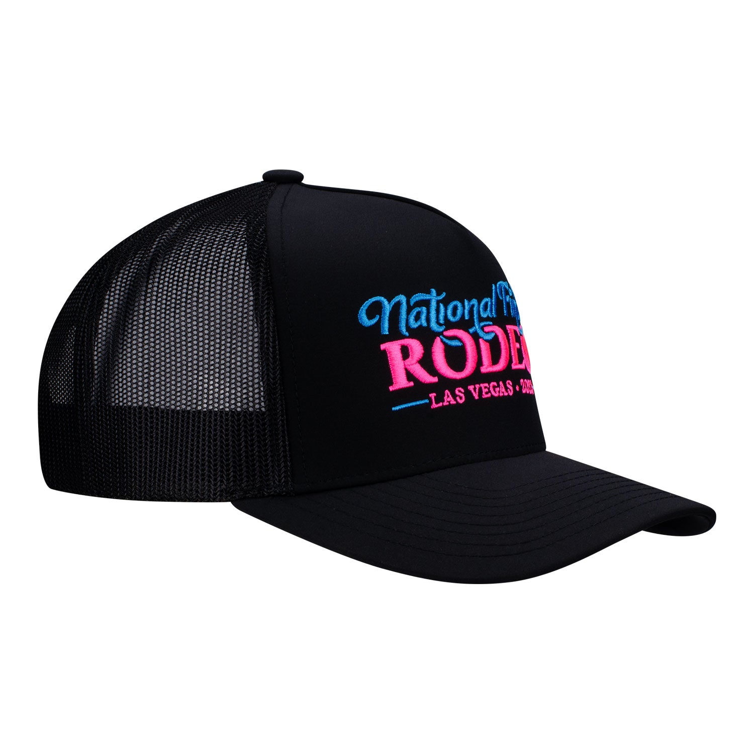 NFR 2023 Neon Hooey Trucker Hat - Angled Right Side View