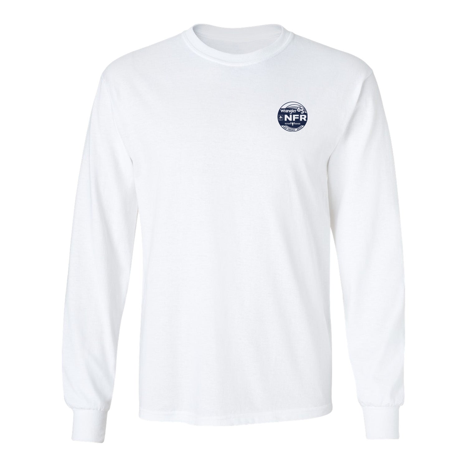NFR 2023 Americana Long Sleeve T-Shirt in White - Front View