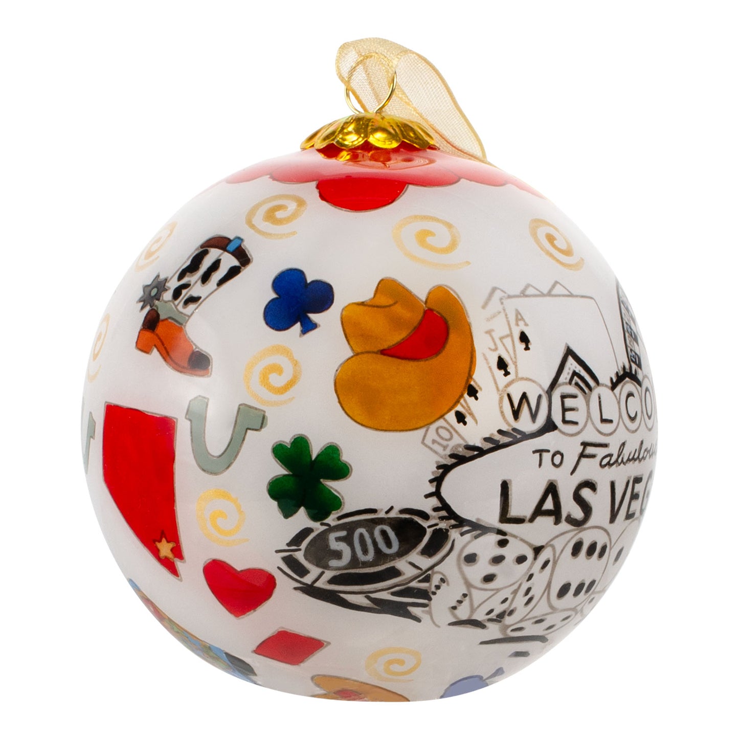 NFR 2024 Las Vegas Christmas Ornament - Side View