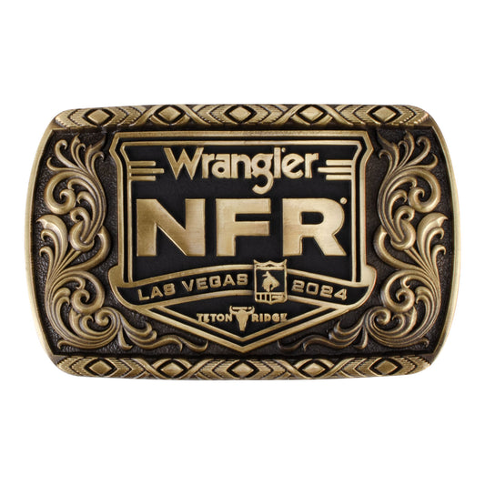 NFR 2024 Bronze Cast Enamel Belt Buckle - Front View