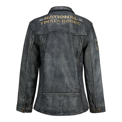 NFR 2024 Ladies Leather Ranch Hand Jacket - Back View