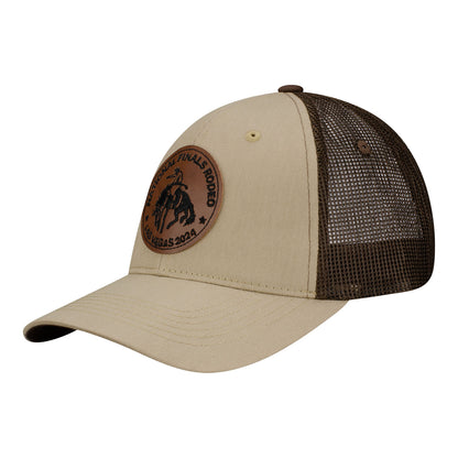 NFR 2024 Leather Patch Trucker Hat - Angled Left Side View