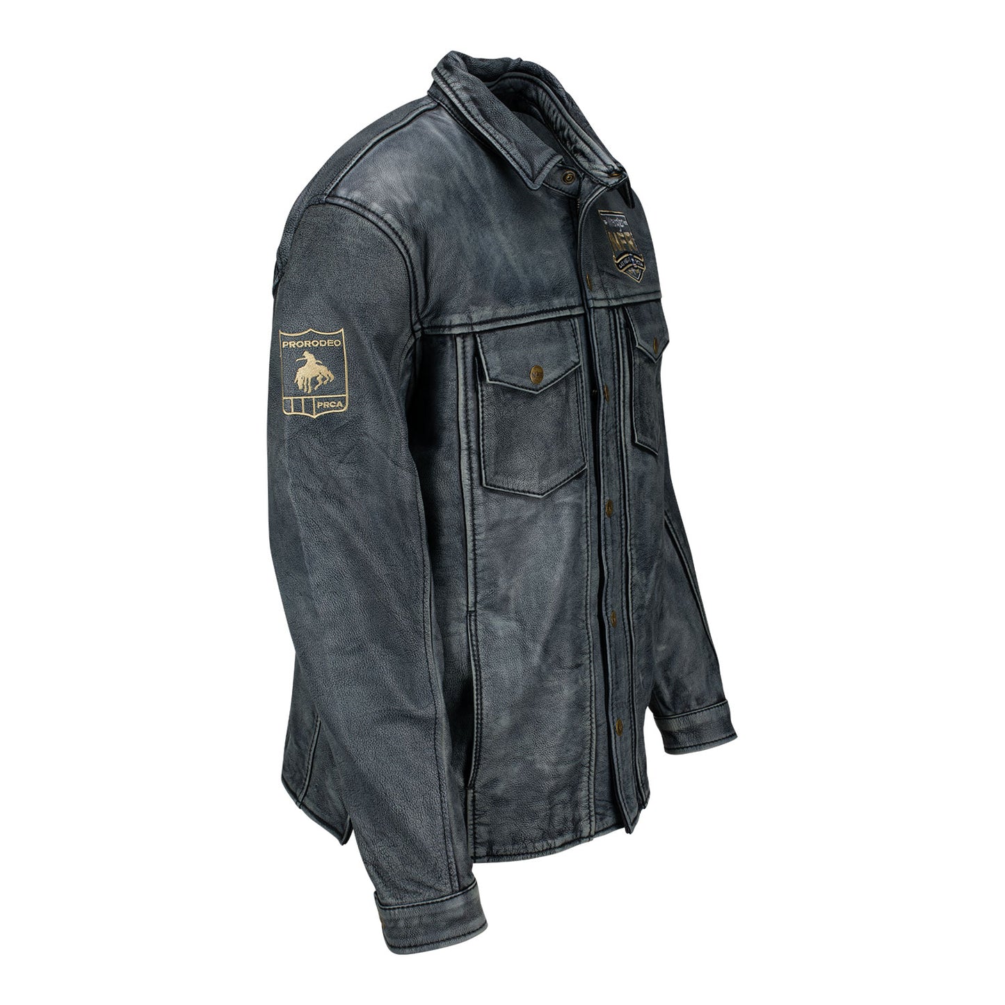 NFR 2024 Leather Ranch Hand Jacket - Angled Right Side View