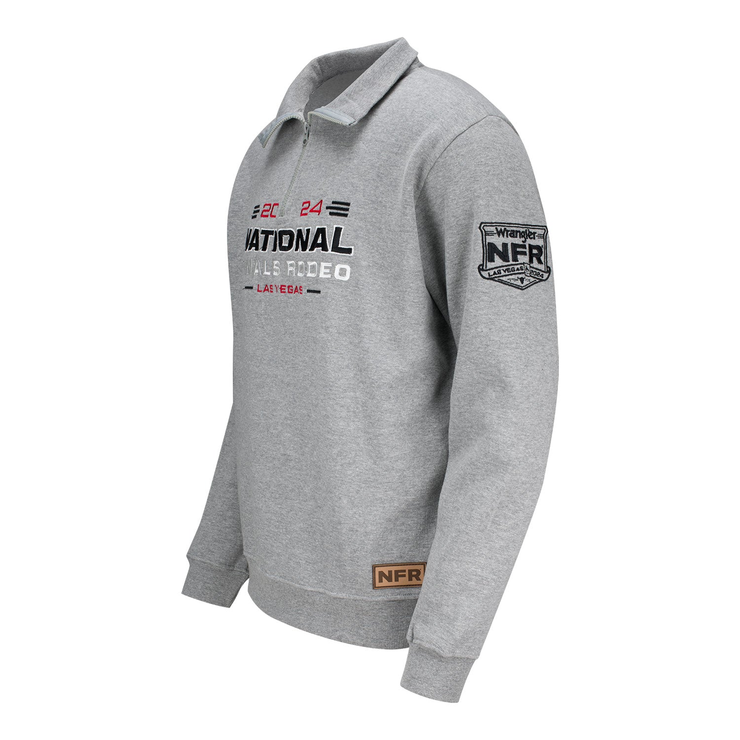 NFR 2024 Colleigate Quarter Zip Sweatshirt - Angled Left Side View