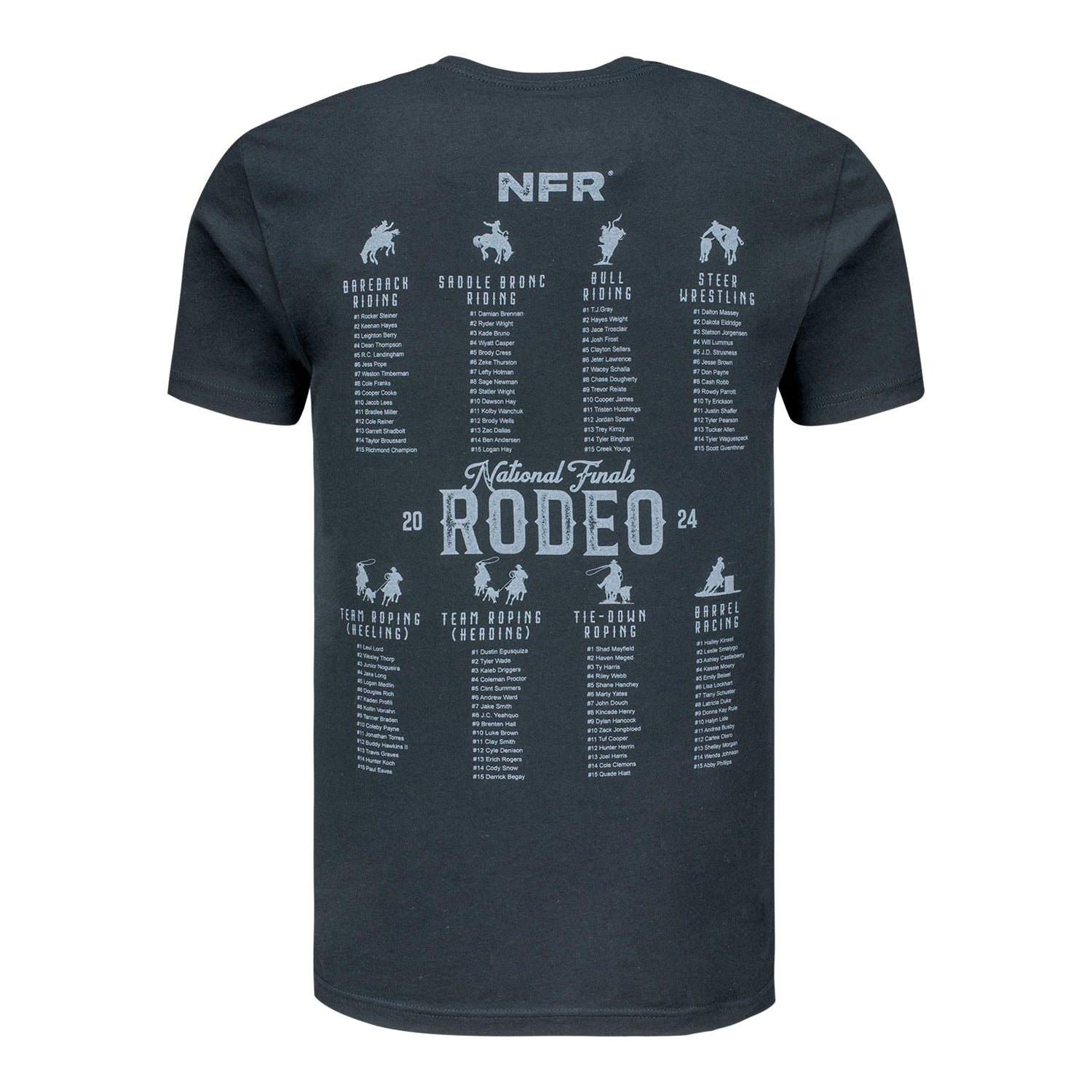 NFR 2024 Rodeo Quincy Poker Chips T-Shirt - Back View