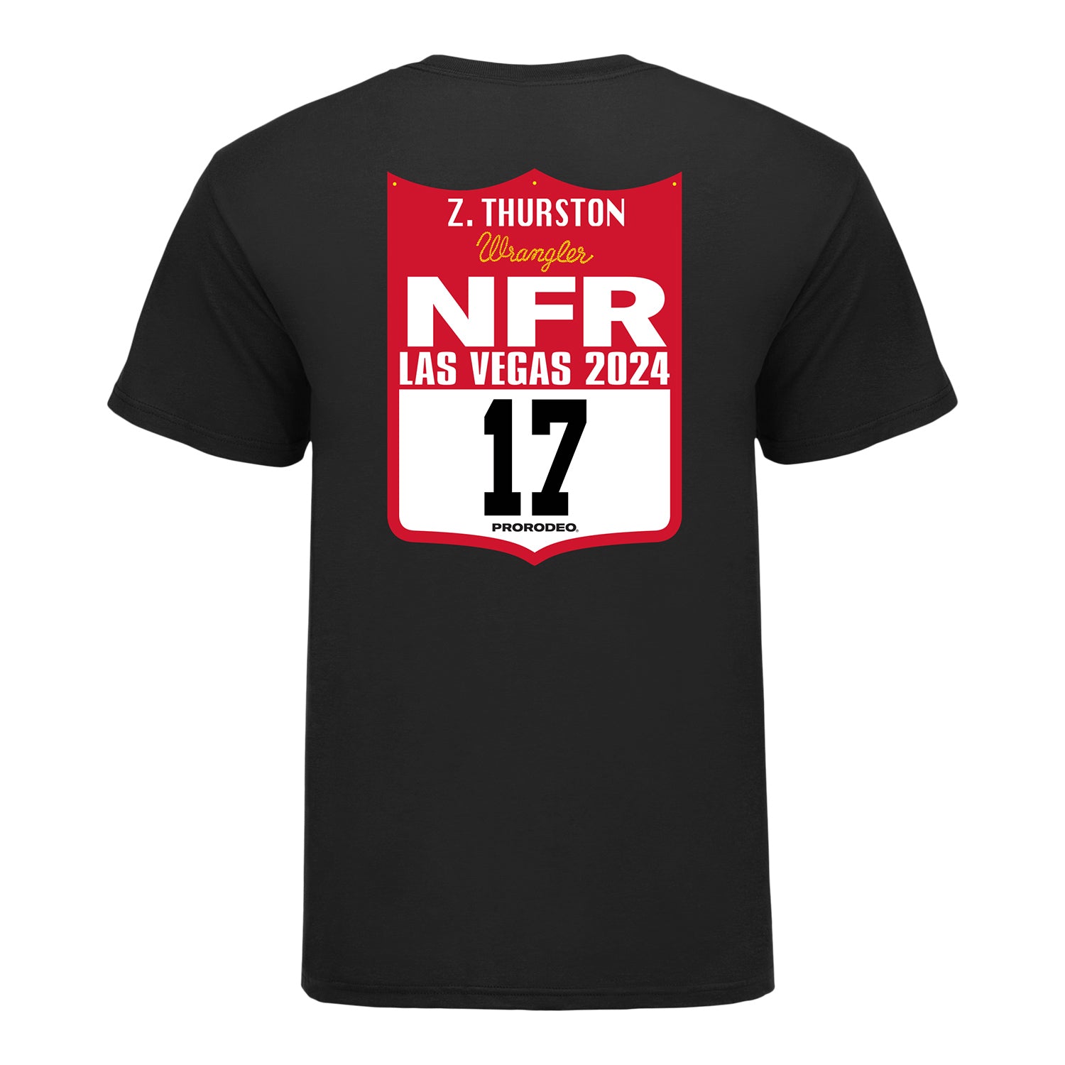 NFR 2024 Zeke Thurston Back Number T-Shirt - Back View