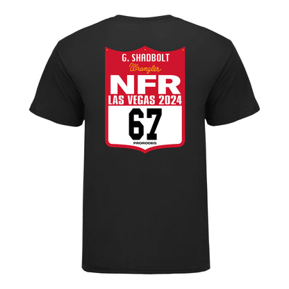 NFR 2024 Garrett Shadbolt Back Number T-Shirt - Back View