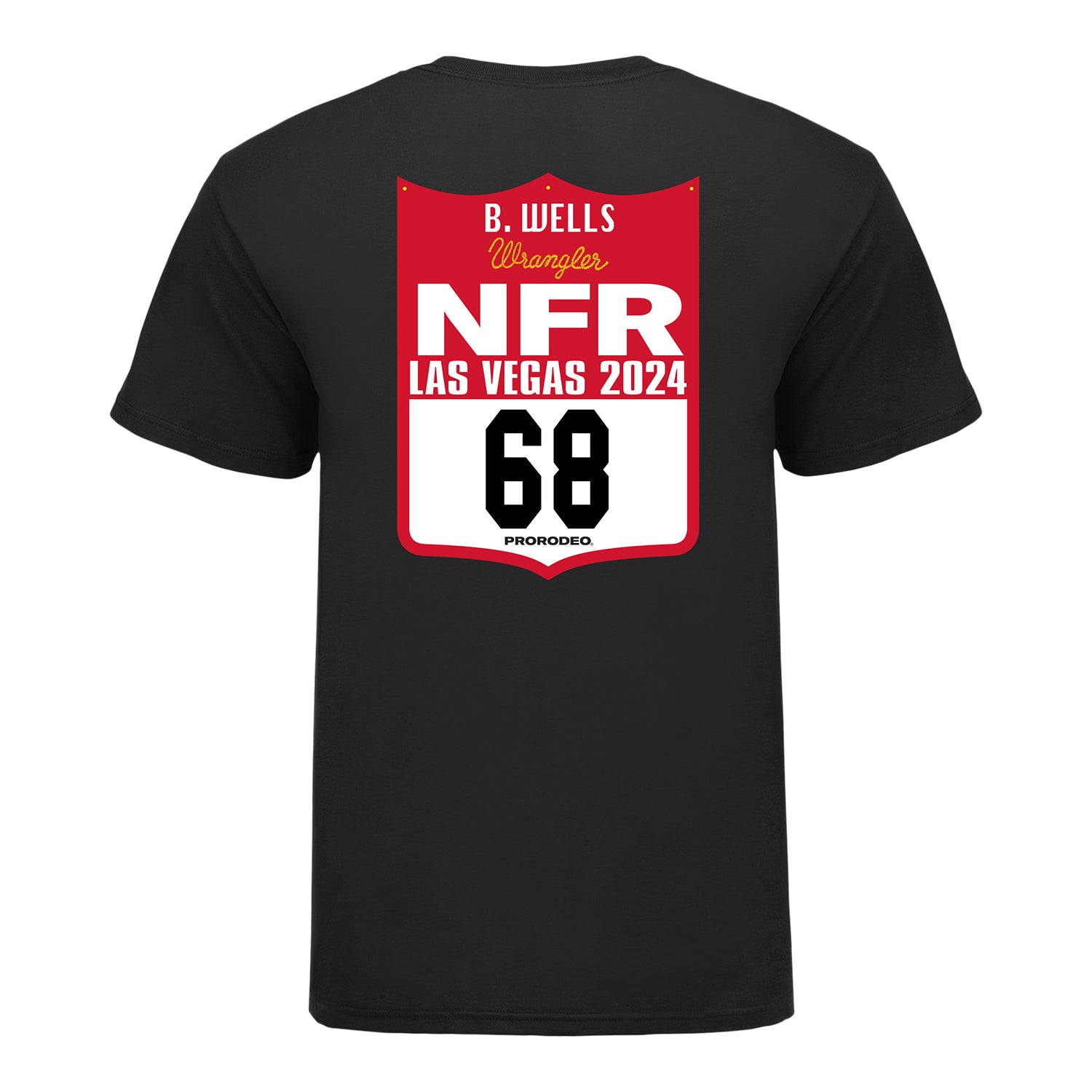 NFR 2024 Brody Wells Back Number T-Shirt - Back View