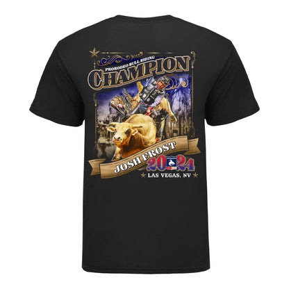 NFR 2024 Josh Frost Bull Riding Champion T-Shirt - Back View