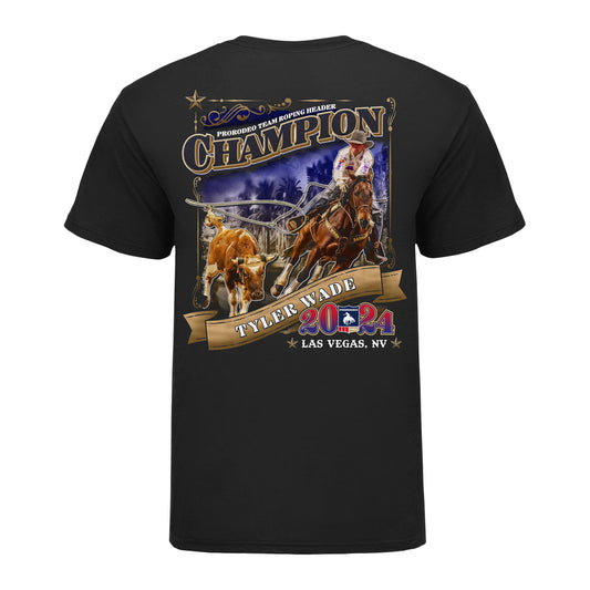 NFR 2024 Tyler Wade Team Roping Header Champion T-Shirt