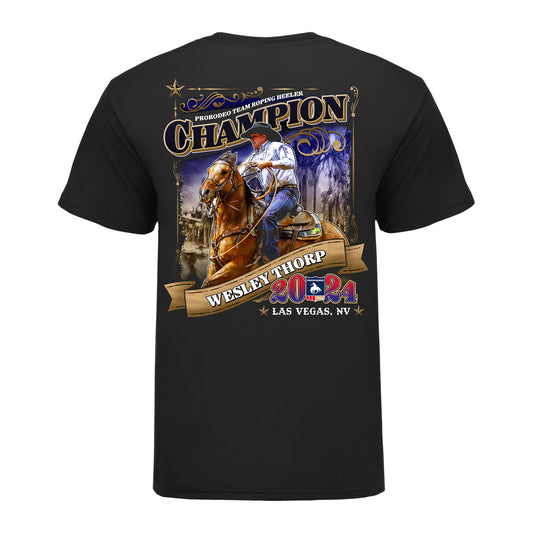 NFR 2024 Wesley Thorp Team Roping Heeler Champion T-Shirt