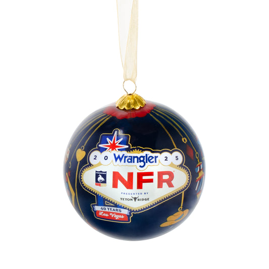 NFR 2025 Glass Ornament - Front View