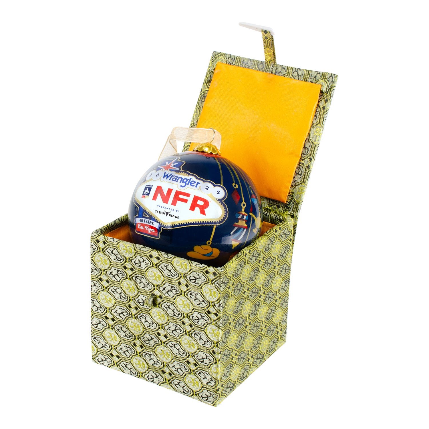 NFR 2025 Glass Ornament - In Box View