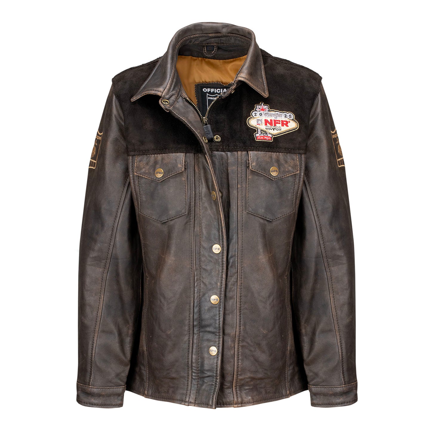 NFR 2025 Ladies Leather Ranch Jacket - Front View