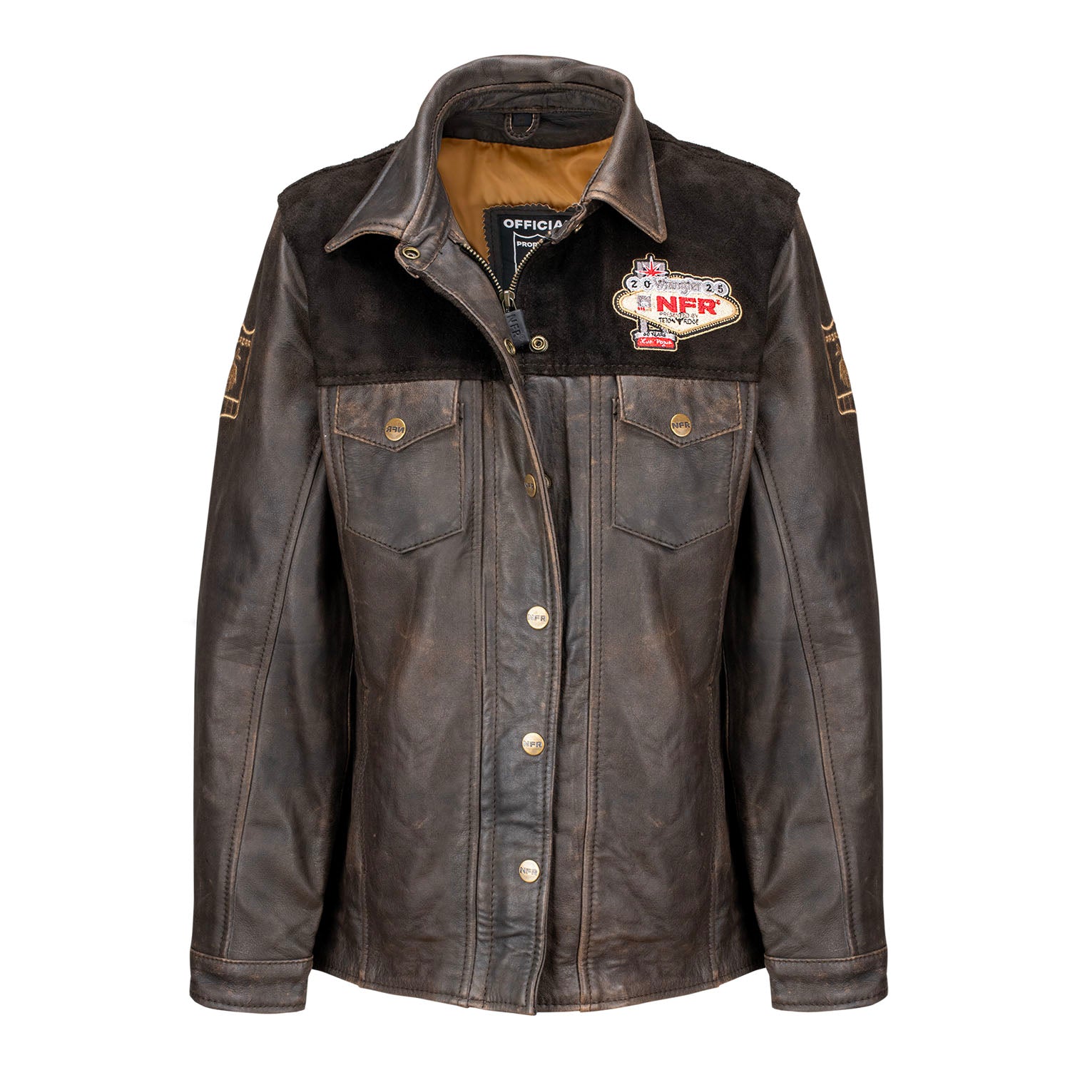 NFR 2025 Ladies Leather Ranch Jacket - Front View