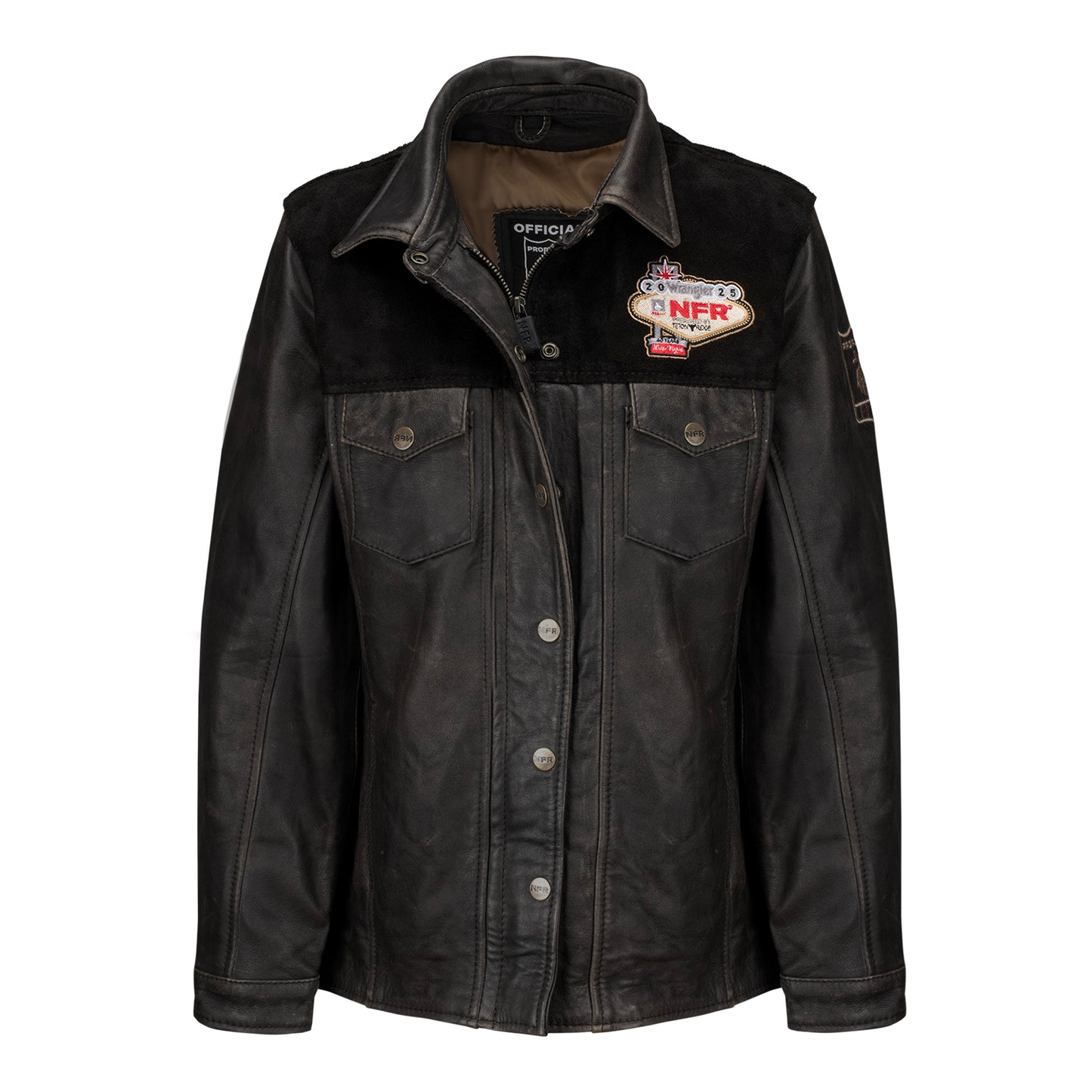NFR 2025 Ladies Leather Ranch Jacket - Front View