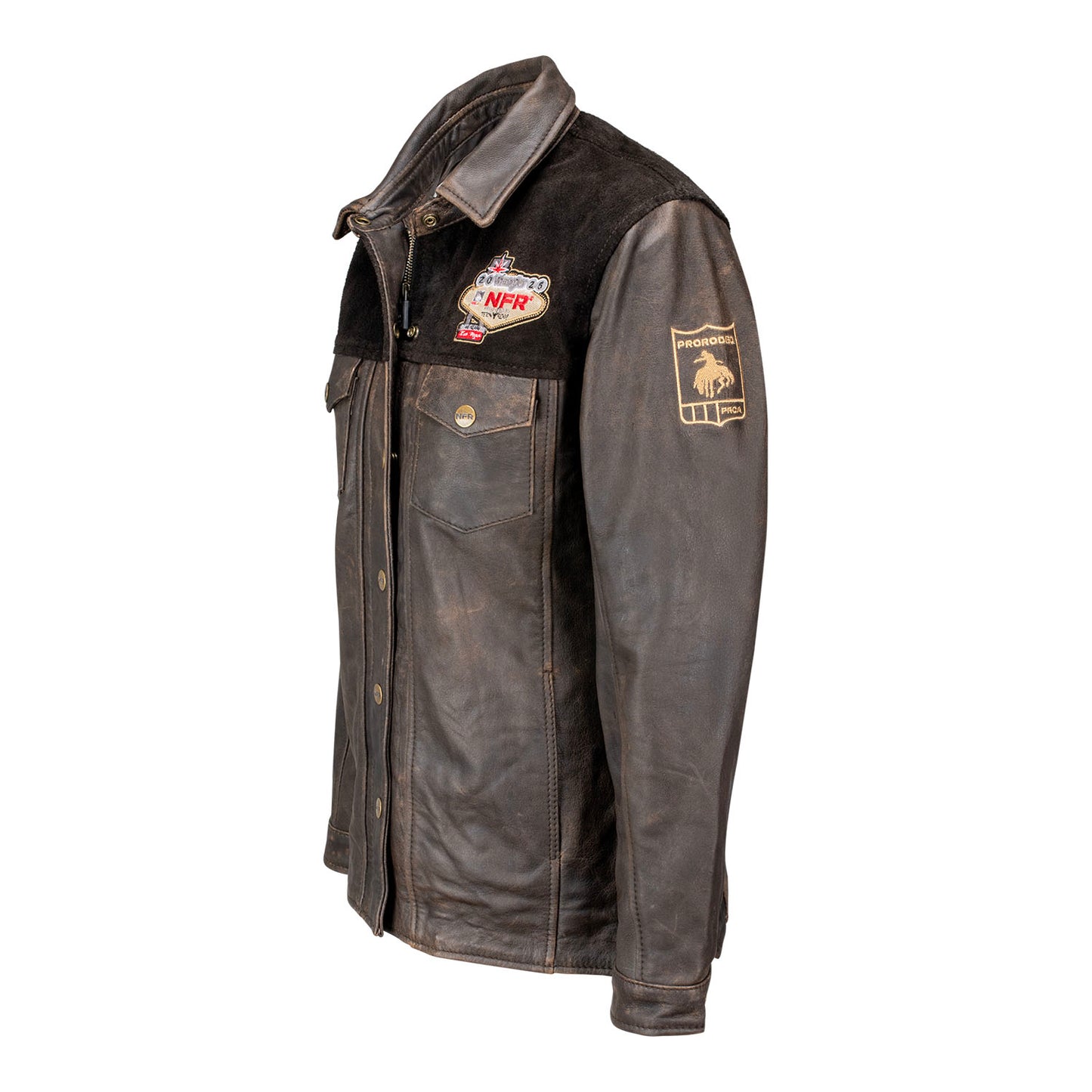NFR 2025 Ladies Leather Ranch Jacket - Angled Left Side View