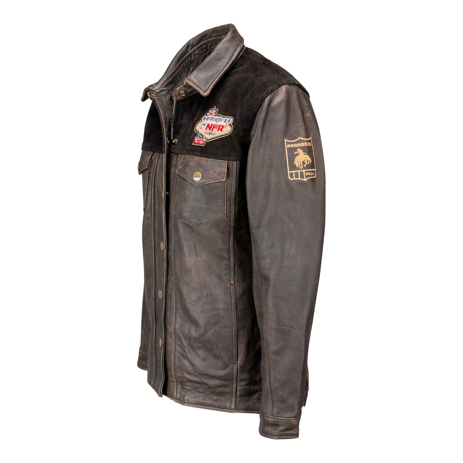 NFR 2025 Ladies Leather Ranch Jacket - Angled Left Side View