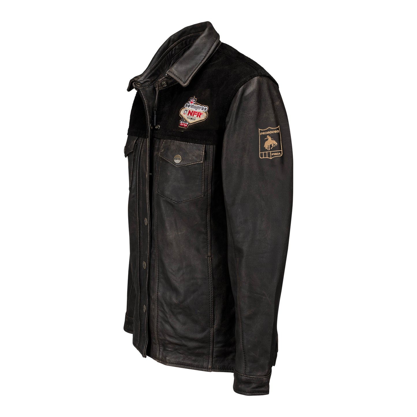 NFR 2025 Ladies Leather Ranch Jacket - Angled Left Side View