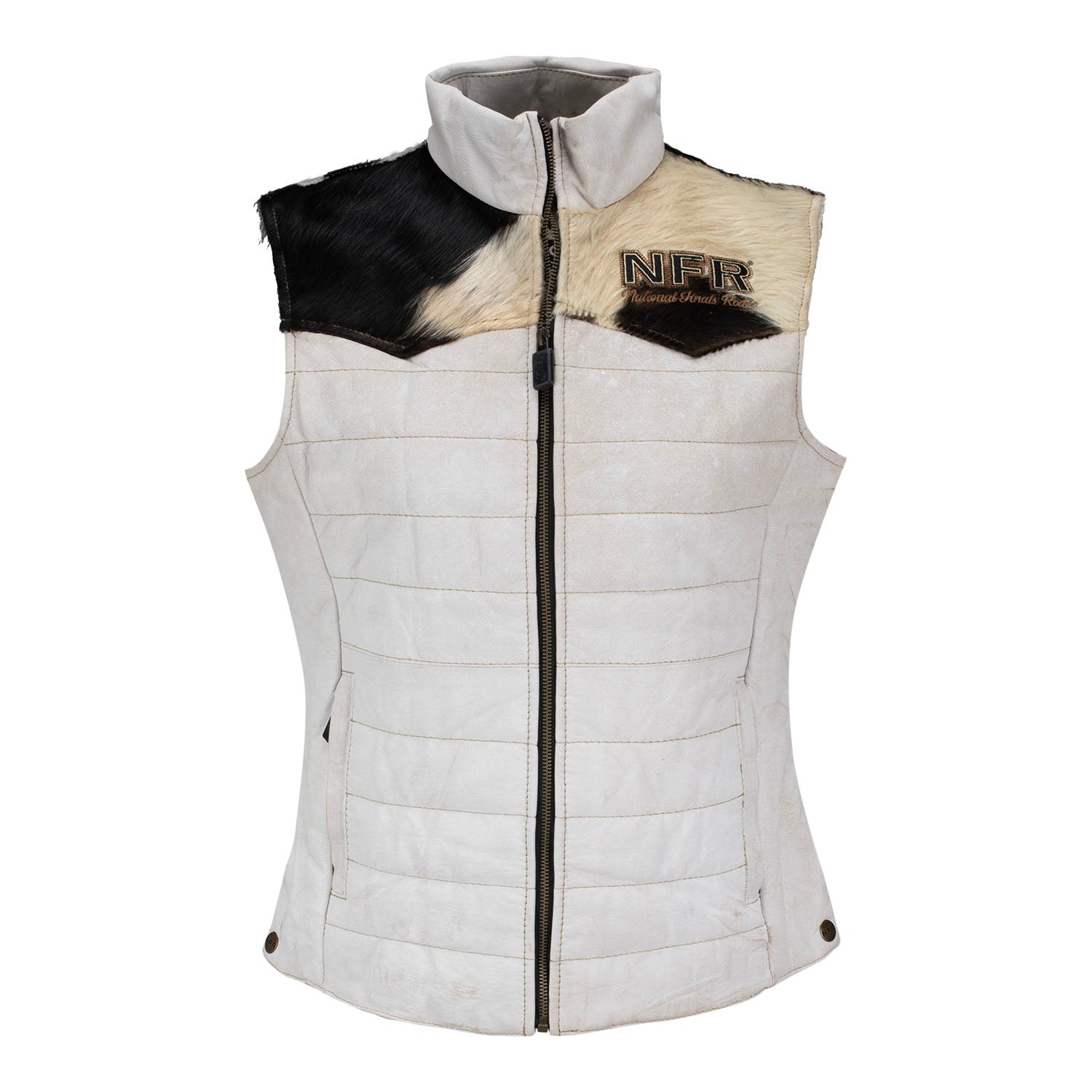 NFR 2025 Ladies Hair on Hide Leather Vest - Front View