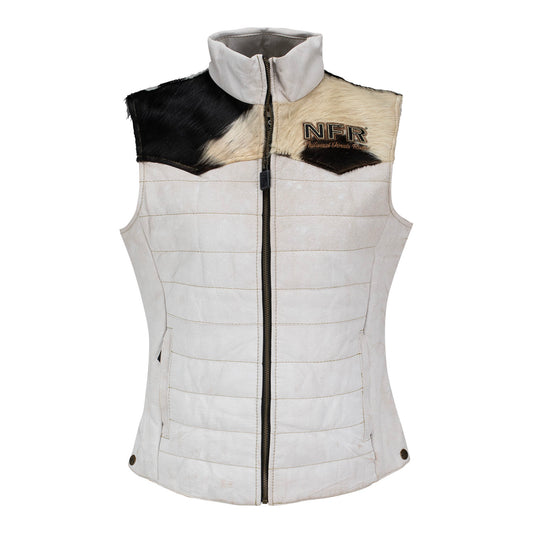 NFR 2025 Ladies Hair on Hide Leather Vest - Front View