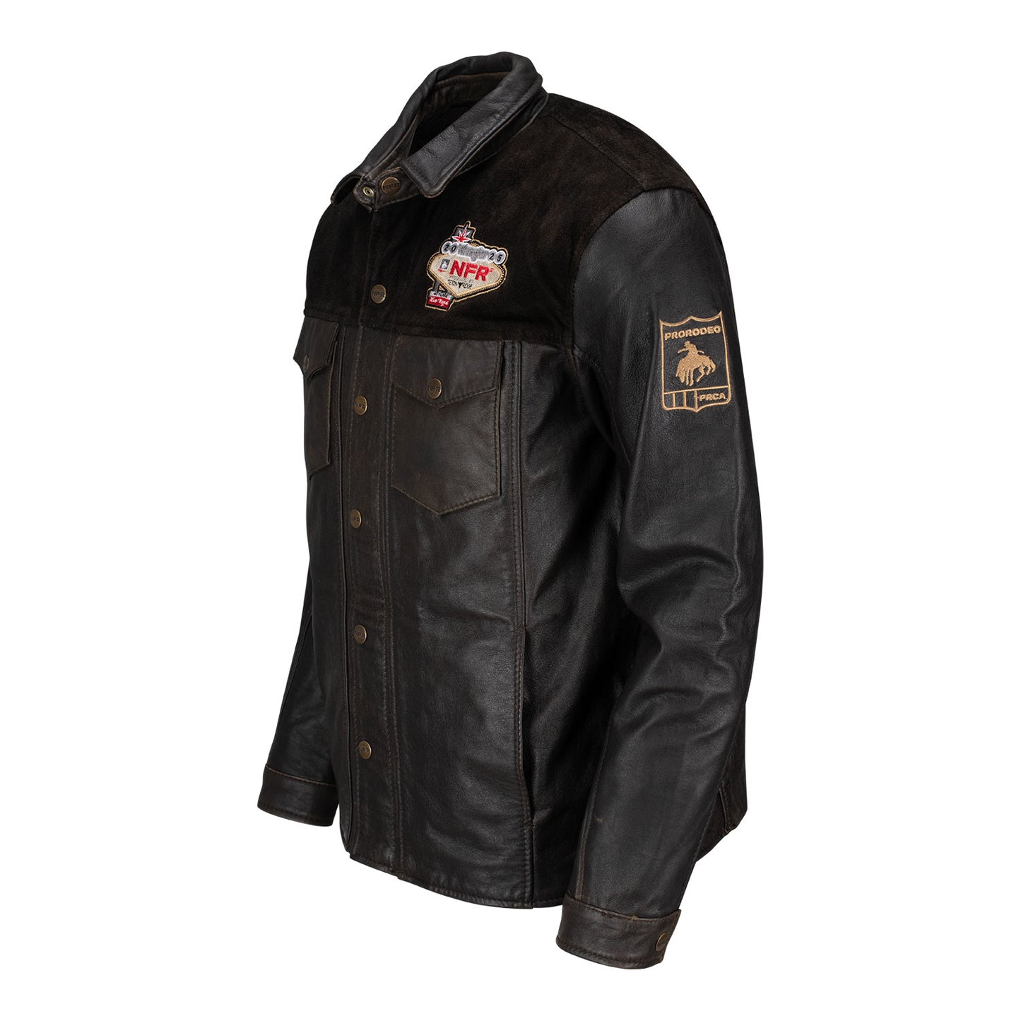 NFR 2025 Leather Ranch Jacket - Angled Left Side View