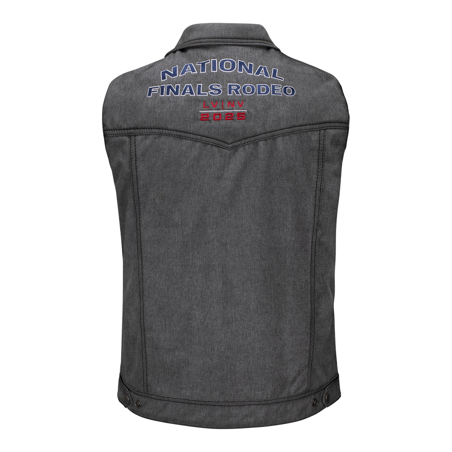 NFR 2025 Soft Shell Enzyme Vest - Grey - Back View