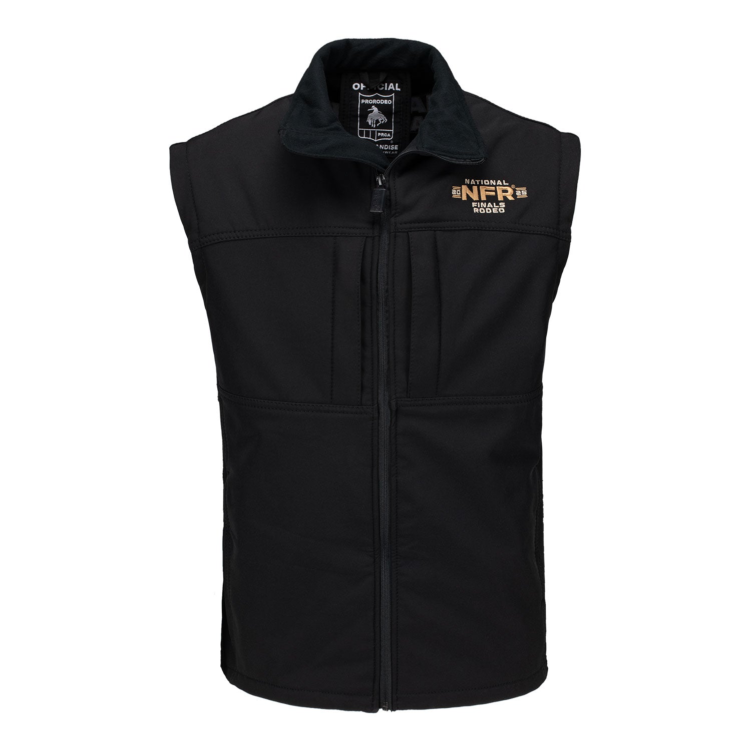 NFR 2025 Soft Shell Vest - Black - Front view