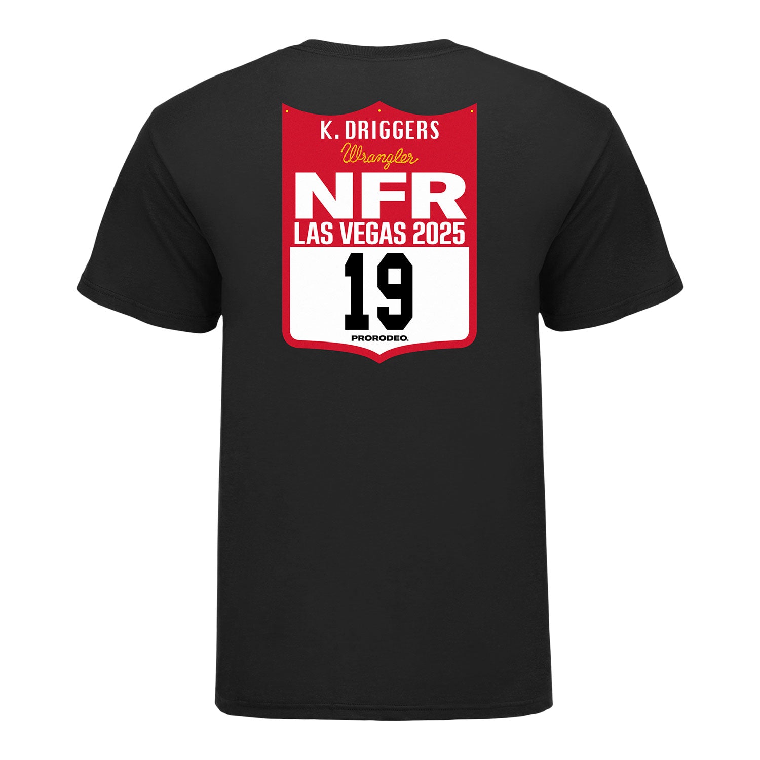 NFR 2025 Kaleb Driggers Back Number T-Shirt - Back View