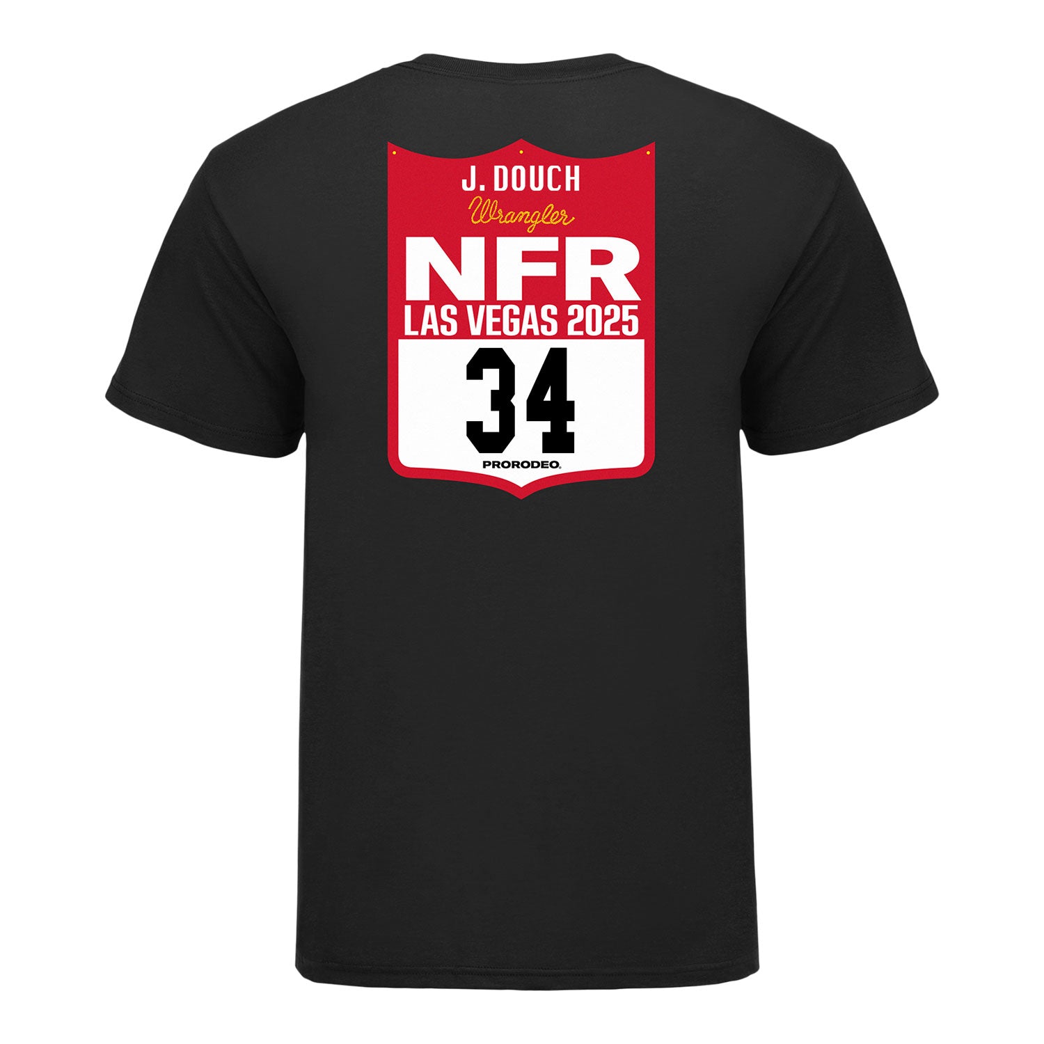 NFR 2025 John Douch Number T-Shirt - Back View