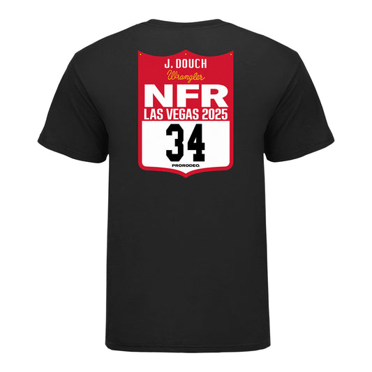NFR 2025 John Douch Number T-Shirt - Back View