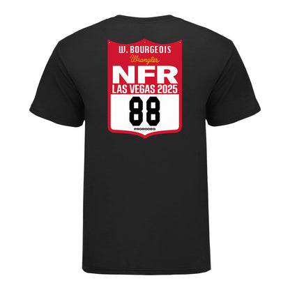 NFR 2025 Waylon Bourgeois Number T-Shirt - Back View