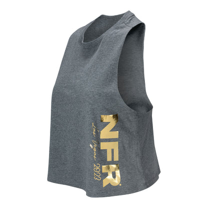 Ladies NFR 2023 Vegas Foil Tank Top - Angled Left Side View