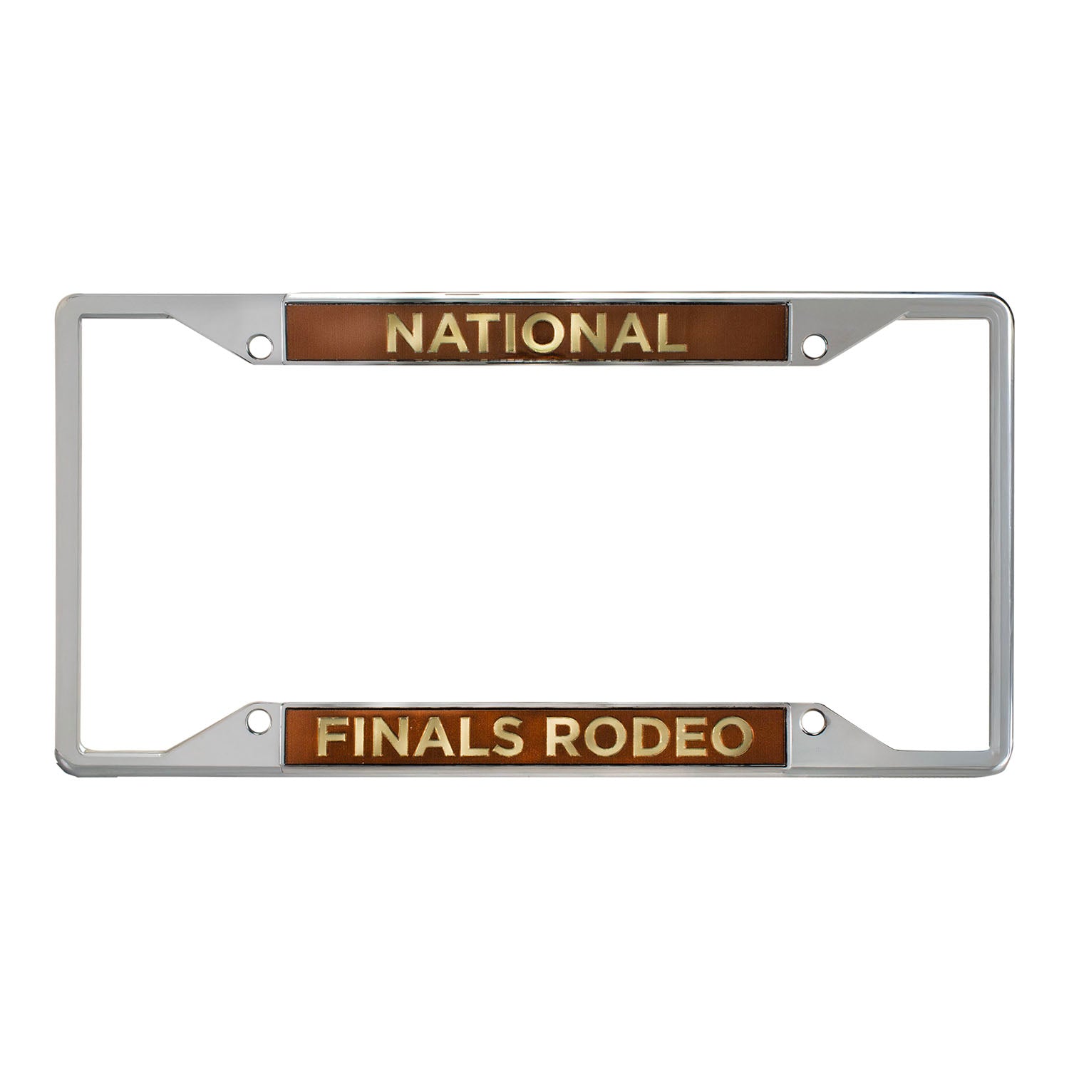 NFR Silver License Plate Frame - Front View