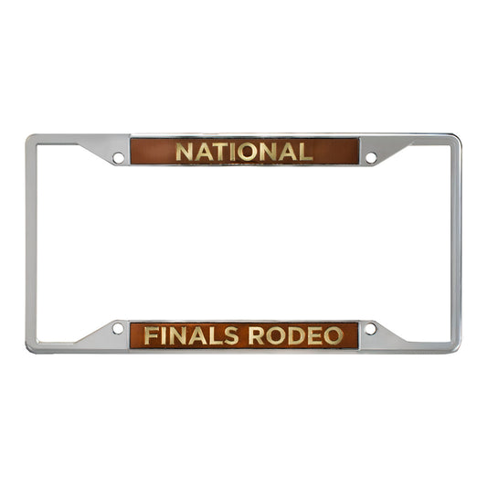 NFR Silver License Plate Frame - Front View